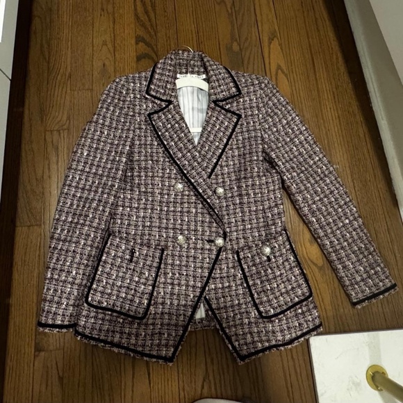 Veronica Beard Lilac and Black Edges Blazer Size 4 - Picture 2 of 7
